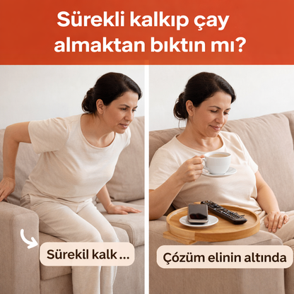 Koltuk Kenarı Sehpası Servis Tepsisi 1 ALANA 1 BEDAVA